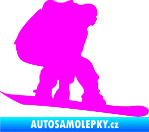 Samolepka Snowboard 010 pravá Fluorescentní růžová