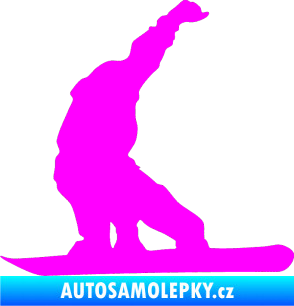 Samolepka Snowboard 011 levá Fluorescentní růžová
