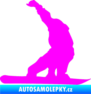 Samolepka Snowboard 011 pravá Fluorescentní růžová