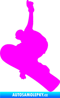 Samolepka Snowboard 012 levá Fluorescentní růžová