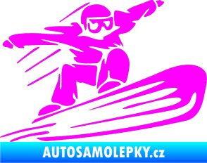 Samolepka Snowboard 014 pravá Fluorescentní růžová