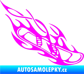 Samolepka Snowboard 015 pravá Fluorescentní růžová