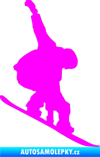 Samolepka Snowboard 018 pravá Fluorescentní růžová