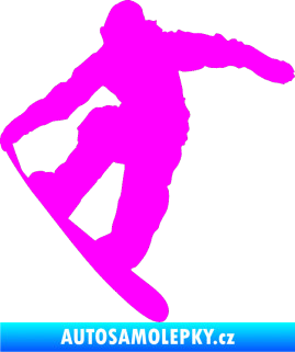 Samolepka Snowboard 019 pravá Fluorescentní růžová