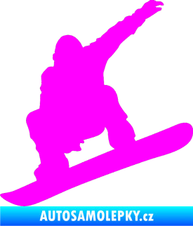 Samolepka Snowboard 021 levá Fluorescentní růžová