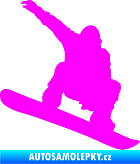 Samolepka Snowboard 021 pravá Fluorescentní růžová