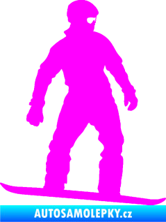 Samolepka Snowboard 024 pravá Fluorescentní růžová