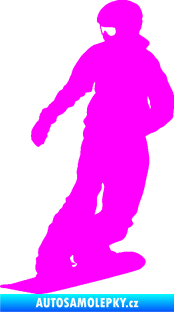 Samolepka Snowboard 026 levá Fluorescentní růžová