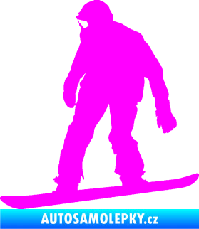 Samolepka Snowboard 027 levá Fluorescentní růžová