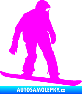 Samolepka Snowboard 027 pravá Fluorescentní růžová