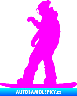 Samolepka Snowboard 028 levá Fluorescentní růžová