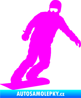 Samolepka Snowboard 029 levá Fluorescentní růžová