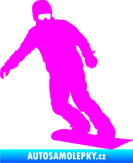 Samolepka Snowboard 029 pravá Fluorescentní růžová