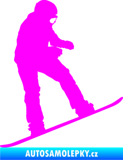Samolepka Snowboard 030 pravá Fluorescentní růžová