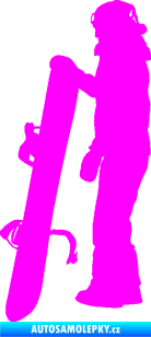 Samolepka Snowboard 032 levá Fluorescentní růžová