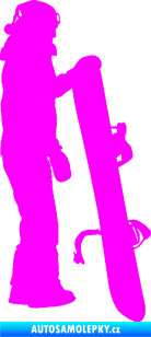 Samolepka Snowboard 032 pravá Fluorescentní růžová