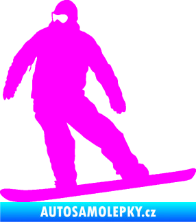 Samolepka Snowboard 034 levá Fluorescentní růžová