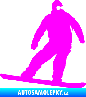 Samolepka Snowboard 034 pravá Fluorescentní růžová