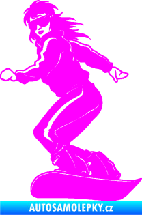 Samolepka Snowboard 036 levá Fluorescentní růžová