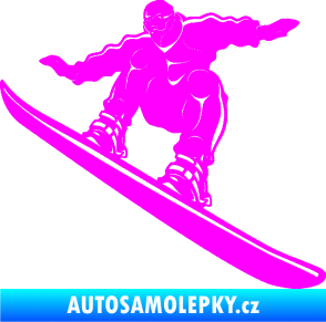 Samolepka Snowboard 038 levá Fluorescentní růžová