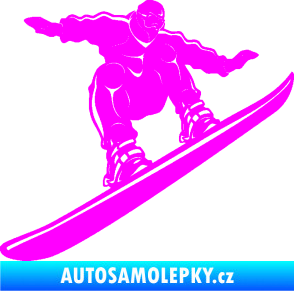 Samolepka Snowboard 038 pravá Fluorescentní růžová