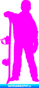 Samolepka Snowboard 039 levá Fluorescentní růžová