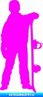 Samolepka Snowboard 039 pravá Fluorescentní růžová