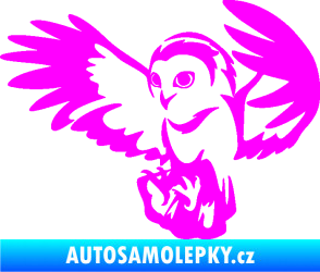 Samolepka Sova 006 levá Fluorescentní růžová