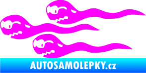 Samolepka Spermie levá Fluorescentní růžová