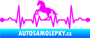 Samolepka Srdeční tep 010 levá  koník Fluorescentní růžová