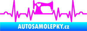 Samolepka Srdeční tep 015 pravá šicí stroj Fluorescentní růžová
