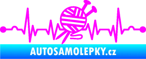 Samolepka Srdeční tep 016 levá pletení Fluorescentní růžová