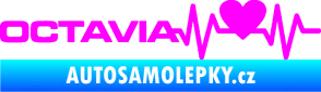 Samolepka Srdeční tep 019 levá octavia Fluorescentní růžová
