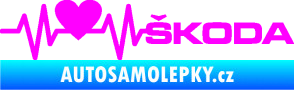 Samolepka Srdeční tep 025 pravá škoda Fluorescentní růžová