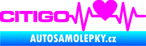 Samolepka Srdeční tep 032 levá Citigo Fluorescentní růžová