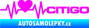 Samolepka Srdeční tep 032 pravá Citigo Fluorescentní růžová