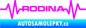 Samolepka Srdeční tep 032 rodina Fluorescentní růžová