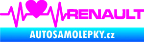 Samolepka Srdeční tep 041 pravá Renault Fluorescentní růžová