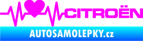 Samolepka Srdeční tep 056 pravá Citroen Fluorescentní růžová