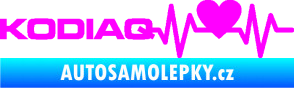 Samolepka Srdeční tep 070 levá Kodiaq Fluorescentní růžová