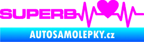 Samolepka Srdeční tep 072 levá Superb Fluorescentní růžová