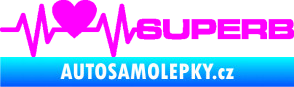 Samolepka Srdeční tep 072 pravá Superb Fluorescentní růžová