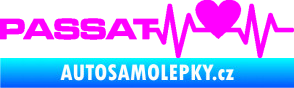Samolepka Srdeční tep 077 levá Volkswagen Passat Fluorescentní růžová