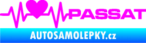 Samolepka Srdeční tep 077 pravá Volkswagen Passat Fluorescentní růžová