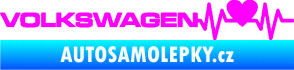 Samolepka Srdeční tep 078 levá Volkswagen Fluorescentní růžová