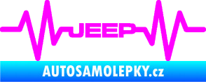 Samolepka Srdeční tep 081 Jeep Fluorescentní růžová