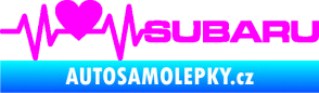 Samolepka Srdeční tep 086 pravá Subaru Fluorescentní růžová