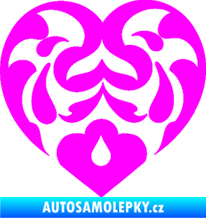 Samolepka Srdíčko 007 Fluorescentní růžová