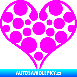 Samolepka Srdíčko 008 Fluorescentní růžová