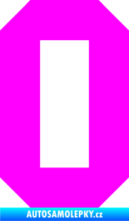 Samolepka Startovní číslo 0 typ 1 Fluorescentní růžová